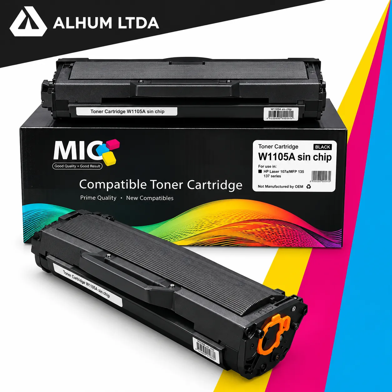 Toner Hp Hewlett Packard Laser jet 107a W1105a Cartucho 105a Sin Chip