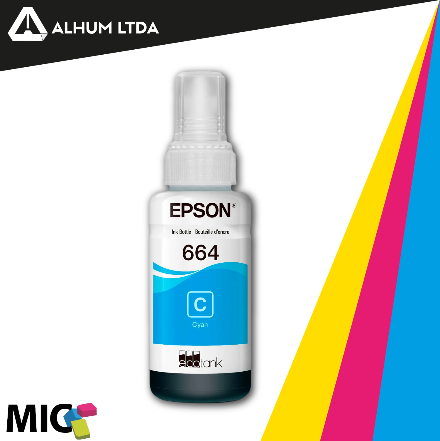 Tinta Epson Serie L200 L300 L800 Cyan T664 Original 664