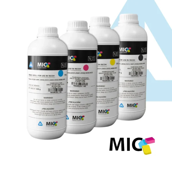 RECARGA TONER RICOH AFICIO MP C2050 C2800 C4502 UNIVERSAL X 500 GR CMYK
