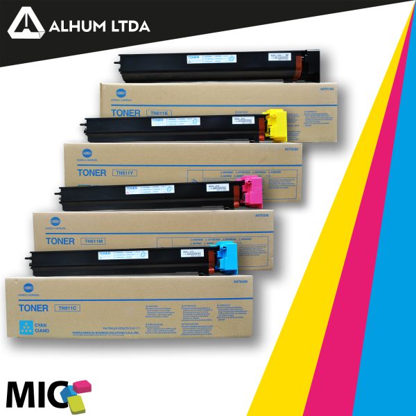 Toner Minolta BIZHUB C550 650 Colores Cmyk Original TN611