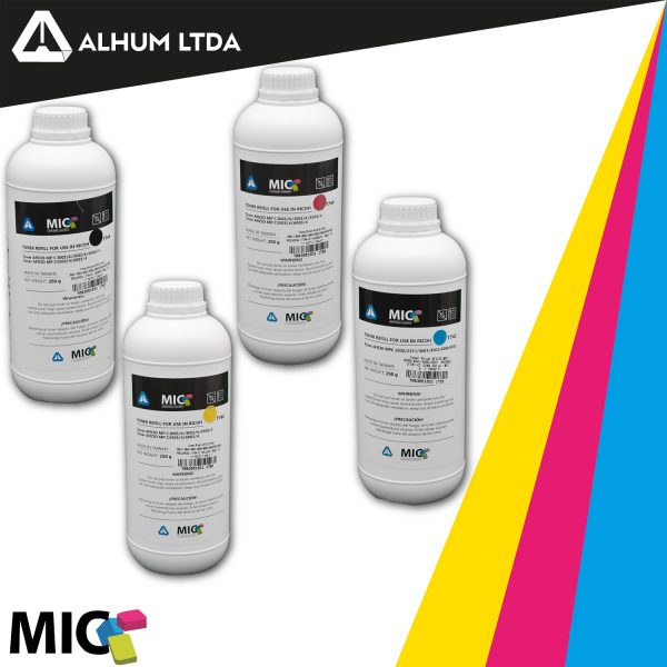Toner Ricoh MPC3003 3503 4503 6003 6004  Cmyk Recarga 250 gr Mic