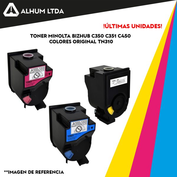 Toner Minolta BIZHUB C350 C351 C450 Colores Original TN310