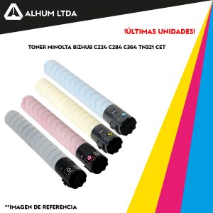 Toner Minolta BIZHUB C224 C284 C364 TN321K Colores Cartucho Mic Cet