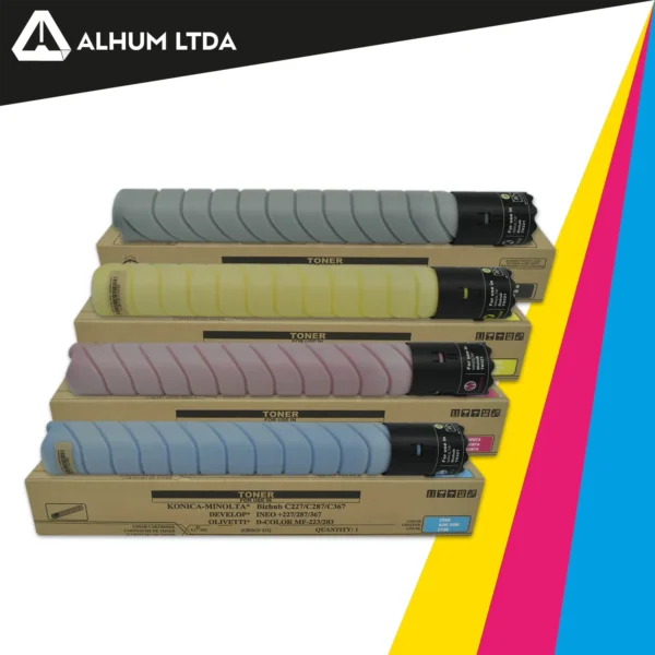 Toner Konica Minolta Bizhub C227 C287 TN221 Cmyk Cartucho Tdi