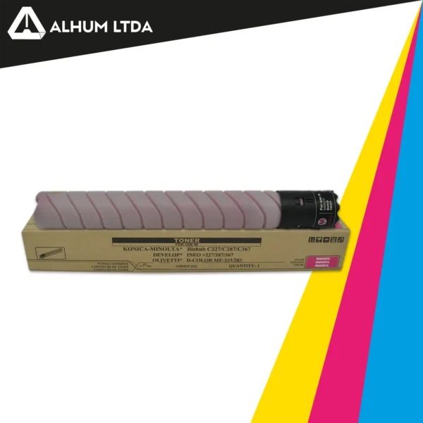 Toner Konica Minolta Bizhub C227 C287 TN221 Magenta Cartucho Original
