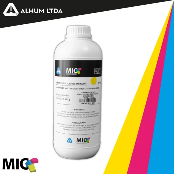 Recarga Toner Ricoh Mp C2050 C2800 C4502 Amarillo Recarga x 500 gr MIC